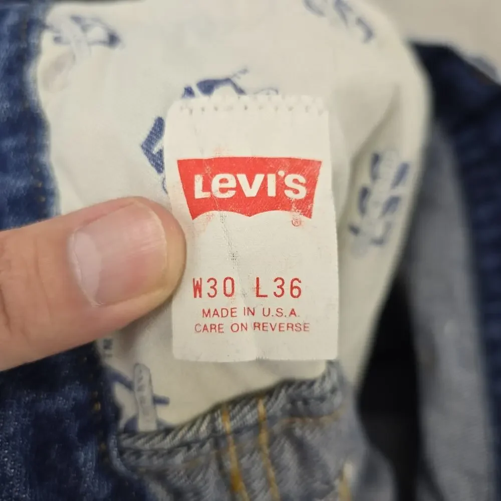 Vintage 80s Levis 557 Jeans Mens 30x36 (Fits 29x29) Blue Cowboy Western USA Made
